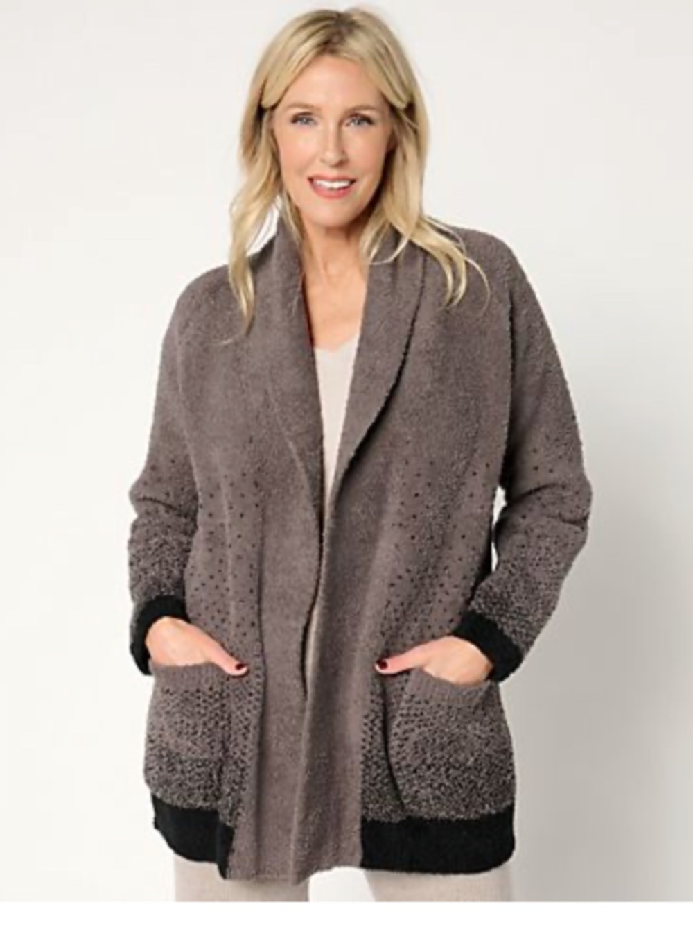 NWT Barefoot Dreams CozyChic Confetti Shawl Cardigan Large